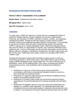 Development Information Solution (DIS) Privacy Impact Assessment Summary