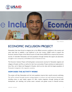 Cover of the Economic inclusion project factsheet