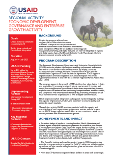 Economic Development, Governance and Enterprise Growth Activity Fact Sheet 