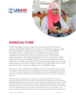 USAID/Egypt Fact Sheet: Agriculture