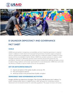 El Salvador Democracy And Governance Fact Sheet