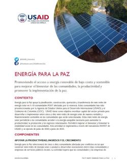 Energía para la Paz Fact Sheet