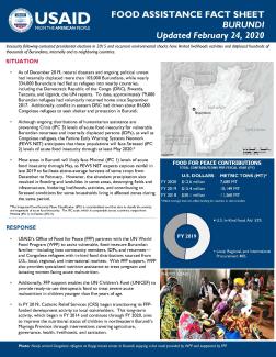 Food Assistance Fact Sheet - Burundi