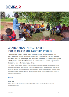 First page of Family Health and Nutrition factsheet