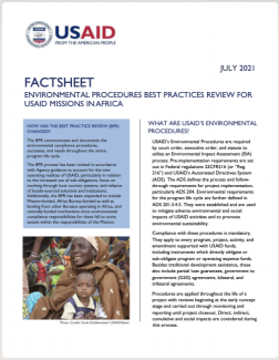 Environmental Procedures Best Practices Review for USAID Missions in Africa