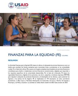 Finanzas para la Equidad Fact Sheet