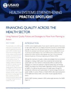 Financing Quality Across the Health Sector