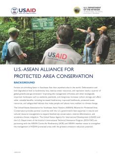 First page of U.S.-ASEAN Alliance for Protected Area Conservation Fact Sheet