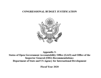 FY2020 Congressional Budget Justification - Appendix 3