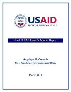 Cover image for Chief FOIA Officer’s Annual Report 2018