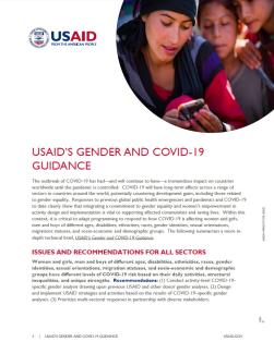 USAID's Gender And COVID-19 Guidance Brief cover image