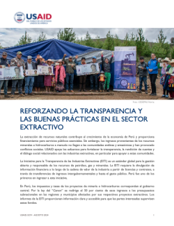 Portada de la hoja informativa del proyecto Reforzando la transparencia en el sector extractivo