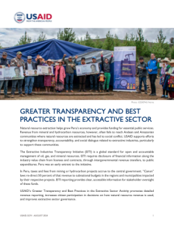 Cover of the Greater Transparency in the extractive sector activity