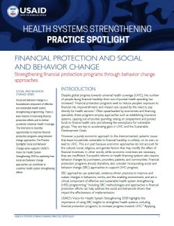 Financial Protection and Social and Behavior Change