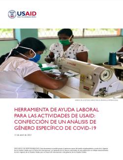 Herramienta De Ayuda Laboral Para Las Actividades De USAID: Confección De Un Análisis De Género Específico De COVID-19