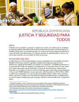 FACT SHEET - Justice and Security for All Project cover image Spanish