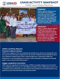 USAID LOCAL WORKS: MAHOTTARI