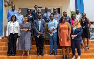 Group photo of men's engagement training