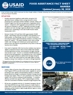 Food Assistance Fact Sheet - Namibia