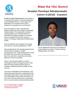 Nozipho Penelope Ndzabandzaba Fact Sheet