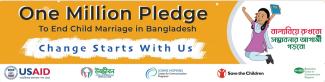 Image of campaign banner to end child marriage in Bangladesh