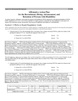 FY 2023 Affirmative Action Plan for the Recruitment, Hiring, Advancement, and Retention of Persons with Disabilities