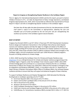 Progress to Strengthen Disaster Resilience in the Caribbean Region, FY 2022