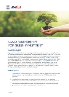 First Page of USAID Partnerships for Green Investment Fact Sheet