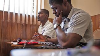 Health-care facility staff in classroom training