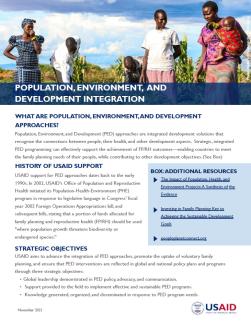 Fact Sheet: Population, Environment, And Development (PED) Integration at USAID