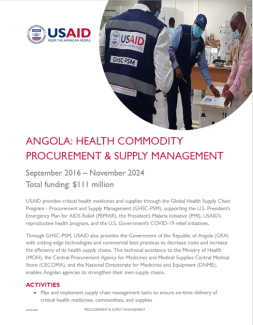 ANGOLA: HEALTH COMMODITY PROCUREMENT & SUPPLY MANAGEMENT