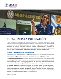 Portada de la hoja informativa del proyecto Rutas hacia la integración