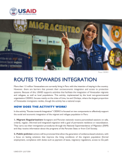 Cover of the Routes toward integration activity factsheet