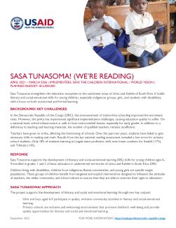 Sasa Tunasoma Fact Sheet Cover