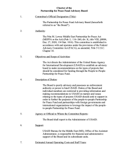 First page of the Partnership for Peace Fund Advisory Board charter