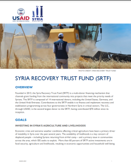 First page of the Syria Recovery Trust Fund fact sheet