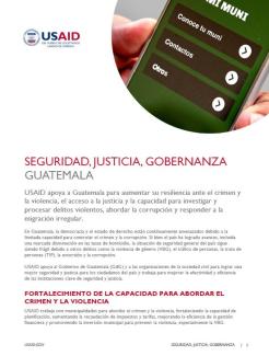 Seguridad, Justicia y Gobernanza Hoja Informativa