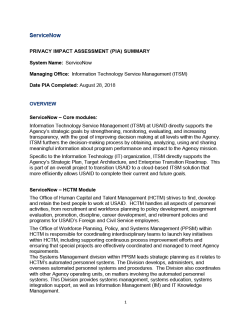 ServiceNow Privacy Impact Assessment Summary