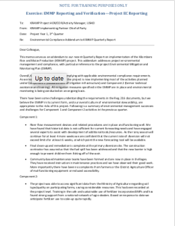 2-Day EC-ESDM Workshop - Session 8a: Exercise: EMMP Reporting and Verification—Project EC Reporting