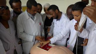 Health providers do a demonstration using Hemafuse