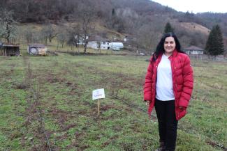 Sanja Mrsevic in her raspberry fields in Rudo, Bosnia and Herzegovina.