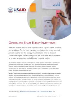 Gender Smart Energy Investment