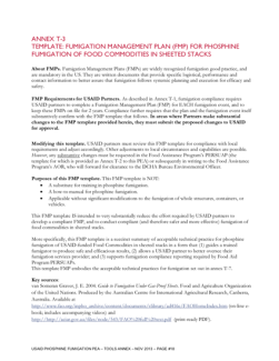 PEA T-3: Template Fumigation Management Plan