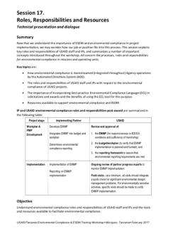 4.5-DAY BASIC EC-ESDM - Session 17: Roles, Responsibilities & Resources