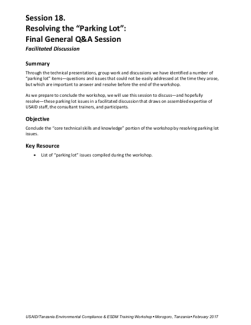 4.5-DAY BASIC EC-ESDM - Session 18: Resolving the "Parking Lot"