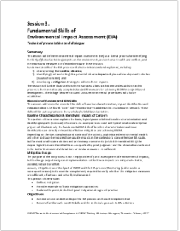 4.5-Day Basic EC-ESDM - Session 3: Fundamental Skills of Environmental Impact Assessment