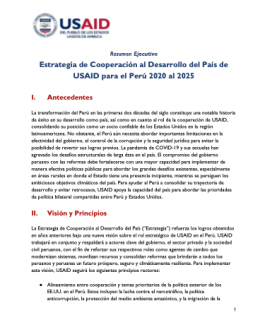 Cover of the CDCS executive summary in spanish