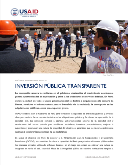 Portada de la hoja informativa del proyecto Inversión Pública Transparente