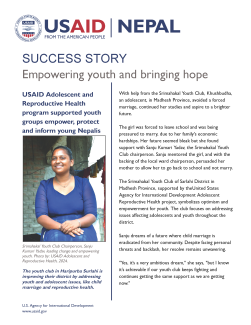 SUCCESS STORY: Empowering youth and bringing hope