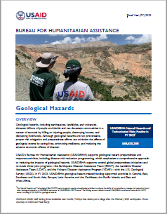 USAID-BHA Geological Hazards Sector Update FY 2023